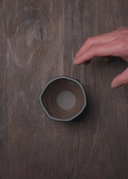 Grande tasse à thé de style Wabi-Sabi en argile brute cuite au bois, design vintage, grande capacité (120 ml)
