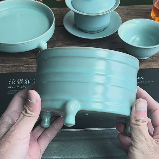 Decorative Ru ware Zun perfect for tea room display or as functional art piece