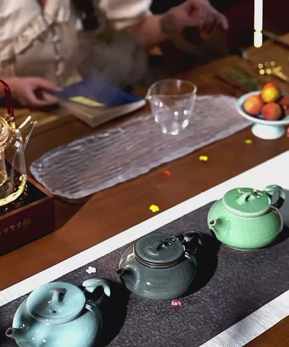 3pcs in 1 Hand-made Ge kiln Celadon  Iron Clay Tea Set