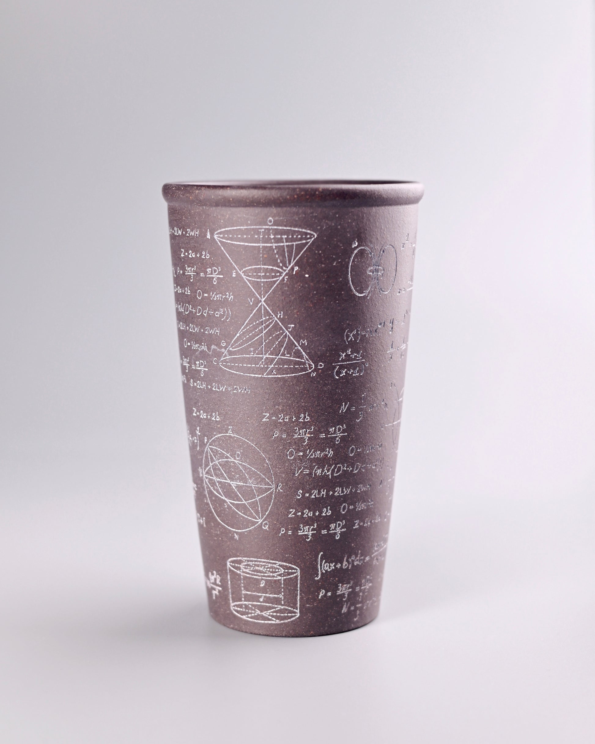 Saanwu Studio Yixing Zisha clay calculus and math equation pattern cup with large capacity of 300 ml
