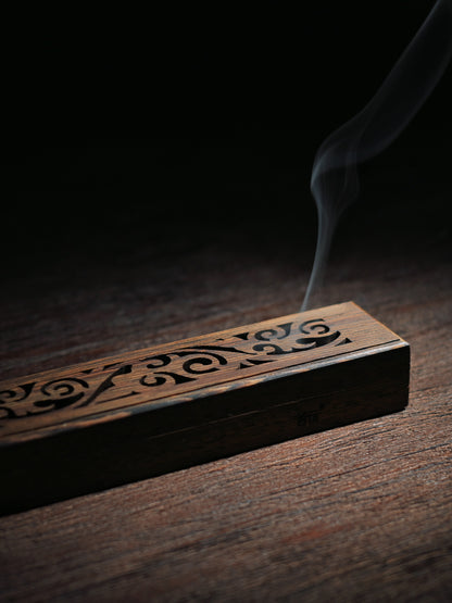 Hollow Carved Wenge Wood Incense Sticks Burner