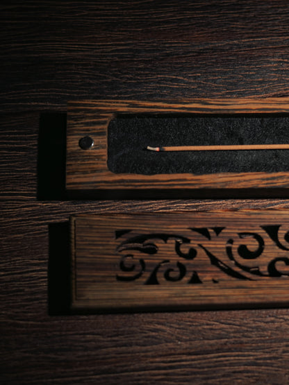 Hollow Carved Wenge Wood Incense Sticks Burner