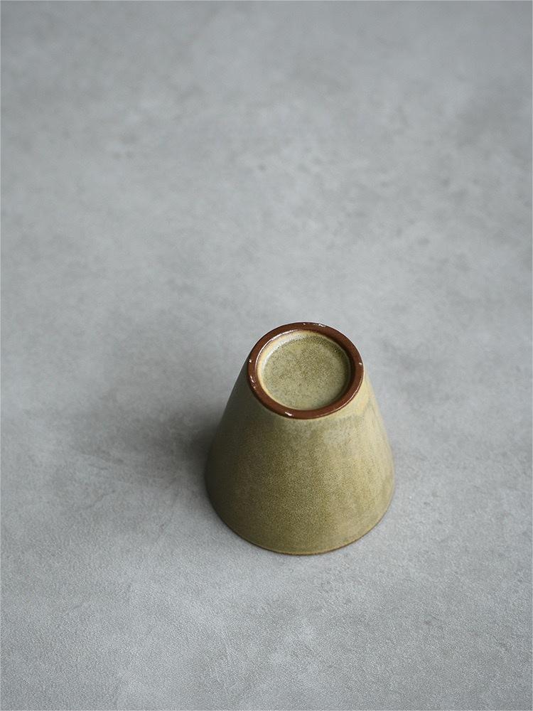 5pcs in 1 Yellow-green Ceramic Kiln Glaze Wabi-sabi Style Tea set