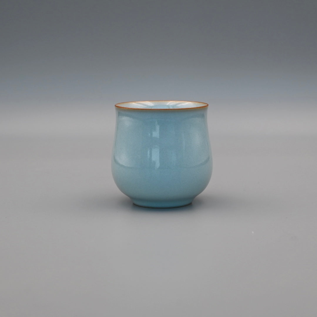 Song dynasty Ru china tea cup designed for contemplative tea rituals and Zen-inspired ceremonies