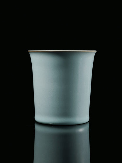 Ru porcelain celadon glaze mug for daily tea brewing