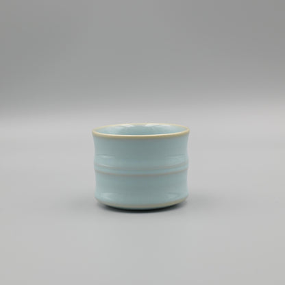 Saanwu Ru ware sky-blue glaze bamboo shape teacup for tea ceremony