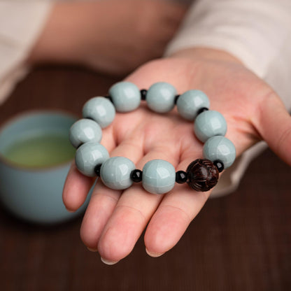 Saanwu Ru ware sky-blue crackled glaze porcelain bracelet as tea accessories