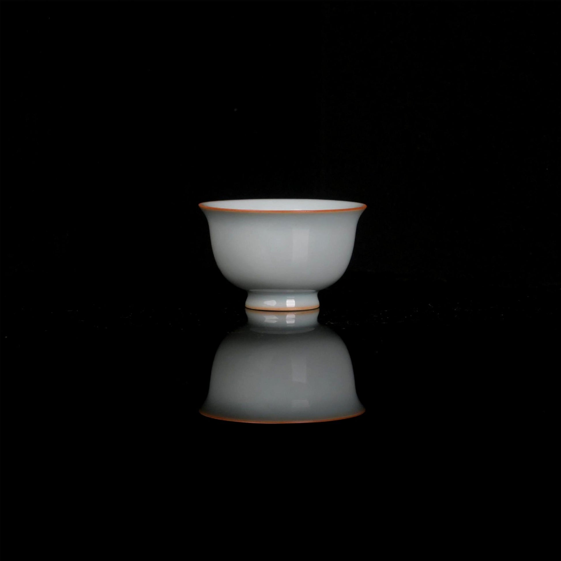 Chinese Ru porcelain cup with sky-blue glaze