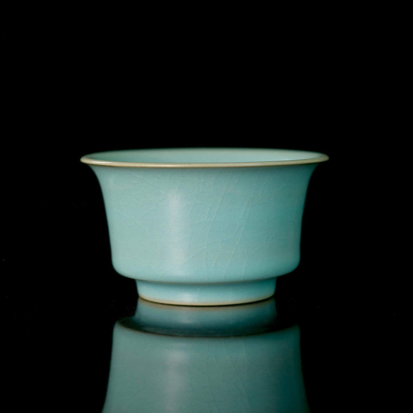 Handmade Ru ware celadon tea cup inspired by Song dynasty ceramics