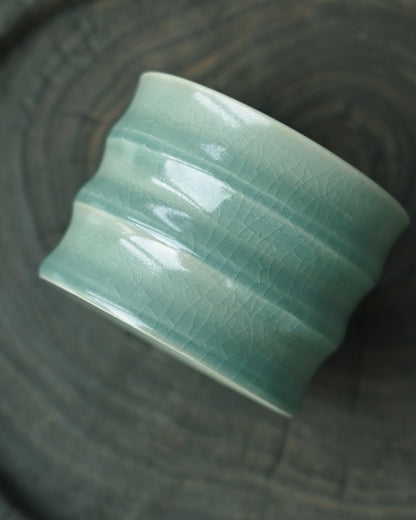 Ru ware master cup featuring traditional crab claw crackles and pin-firing technique, suitable for tea or coffee