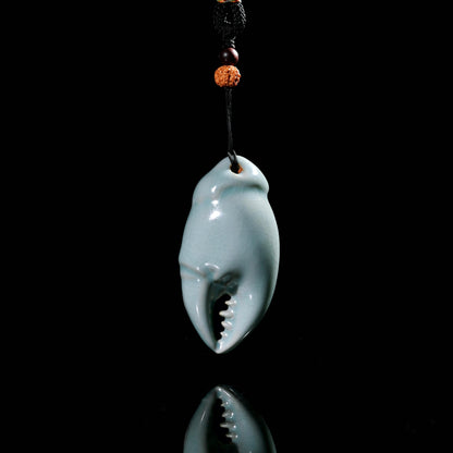 Ru ware crab claw bionic ornament in traditional sky-blue celadon glaze