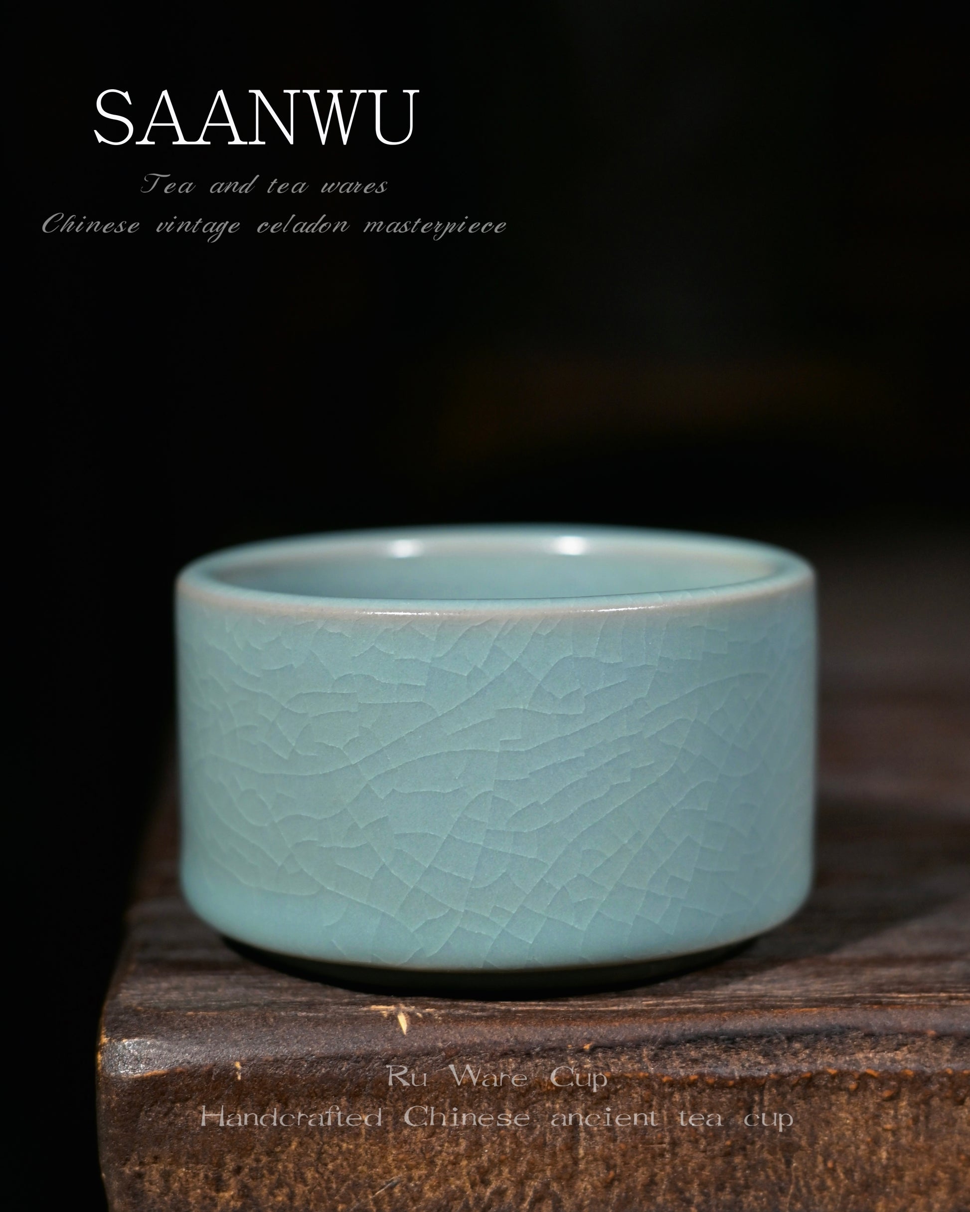 Heritage oriental porcelain cup designed for gongfu tea, hand‑finished Ru‑celadon drinking ware