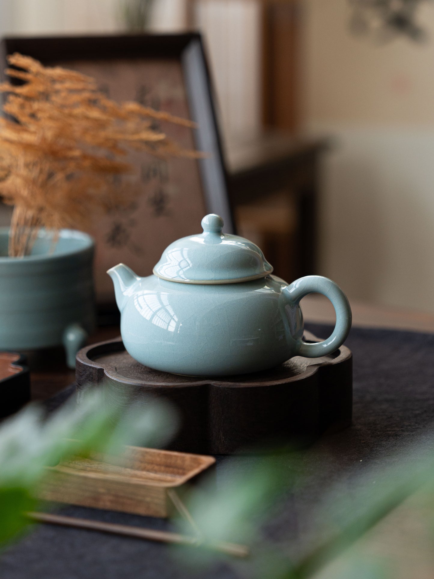 Ru Ware Sky-Blue Glaze Crackle Pattern Teapot 200ml