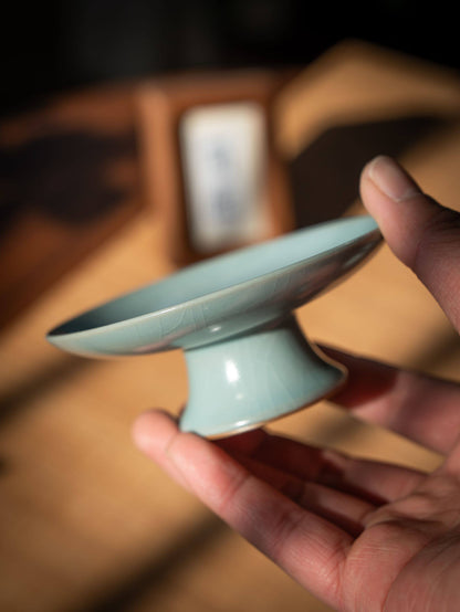 Service à thé tasse et soucoupe Ru Ware glaçure bleu ciel 60ml