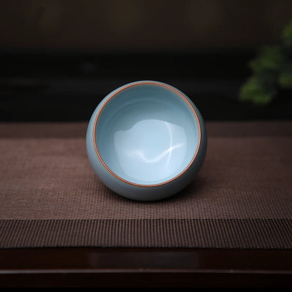 Ru Ware Sky-Blue Glazed Raw Ore Arhat Teacup 80ml
