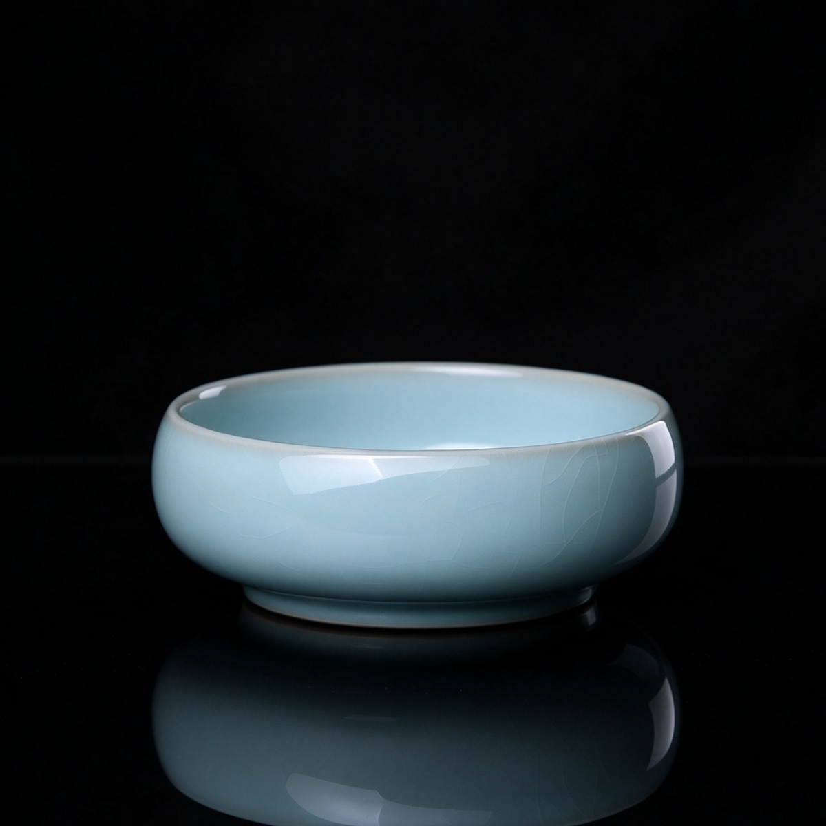 Wide mouth shallow basin Ru Kiln sky blue teacup designed specifically for raw and ripe Pu'er tea