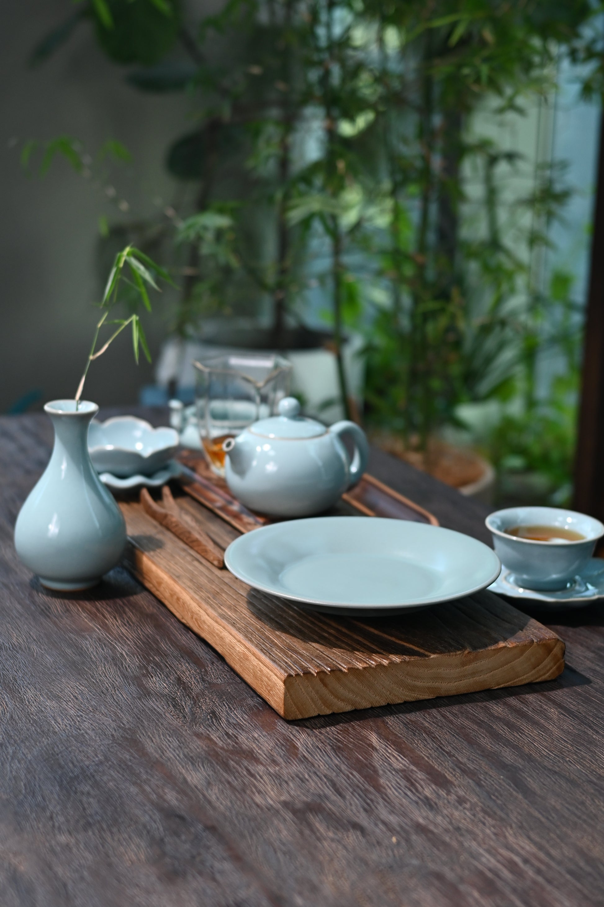 Ru ware skyblue glaze tea set for Chinese tea ceremony