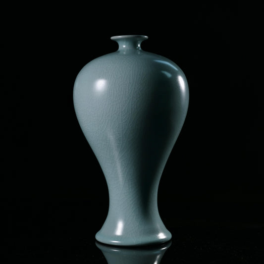 Ru ware sky-blue glaze vase featuring classic Northern Song dynasty ceramic artistry