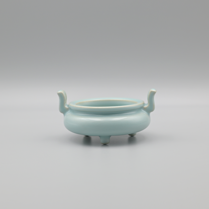 Ru ware sky-blue incense burner with classic Song dynasty aesthetics