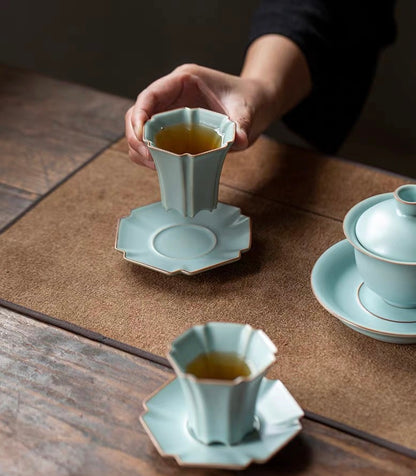 Ru-Ofen Sechseckige Gastgeber-Teetasse „Liuhe Teetasse“