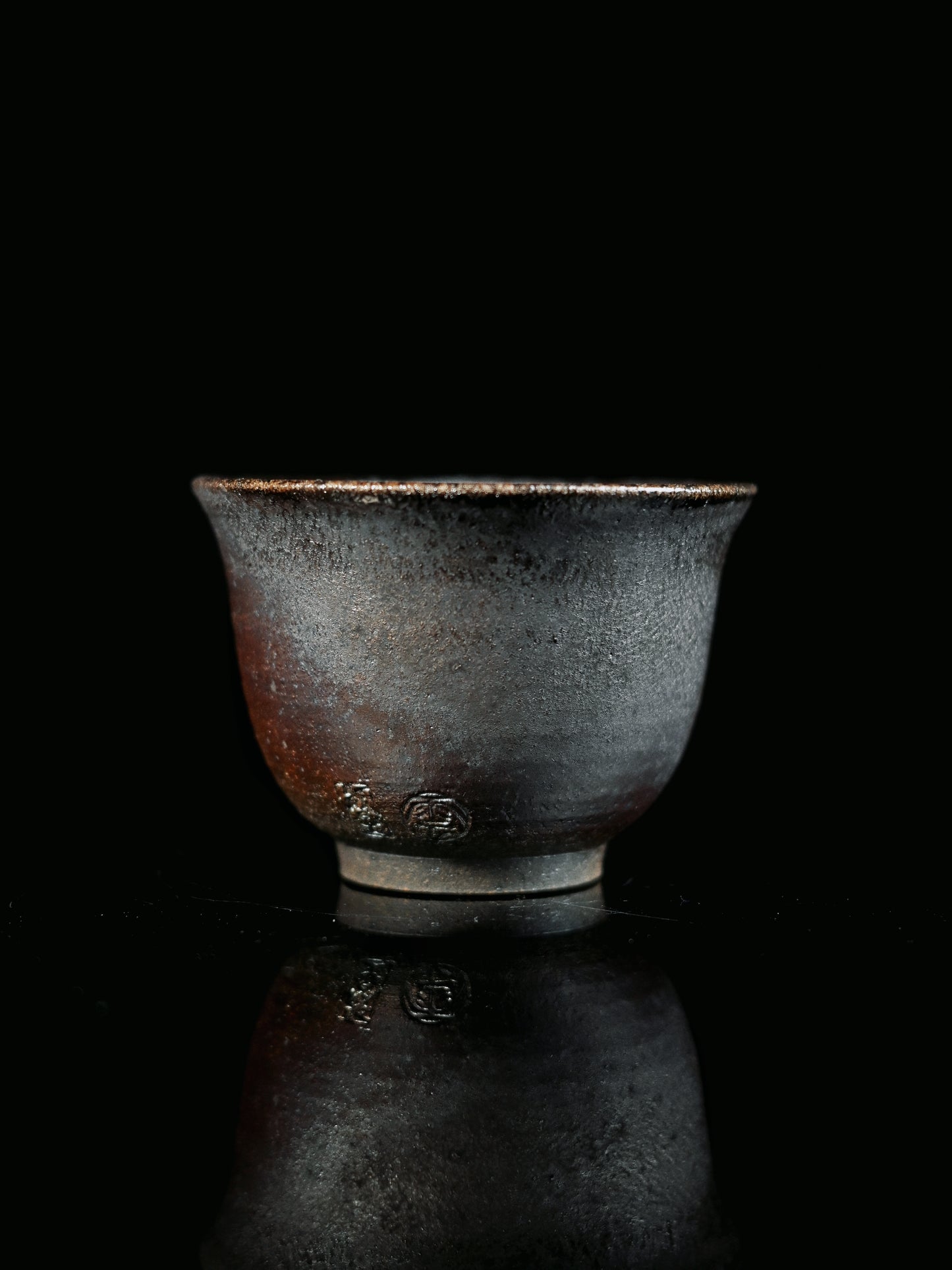 Wabi-Sabi Style Wood-fired Ash Glaze Master Cup Bizen Yaki