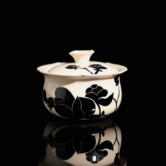 Hand-Painted Magnolia Ash Glaze Gaiwan