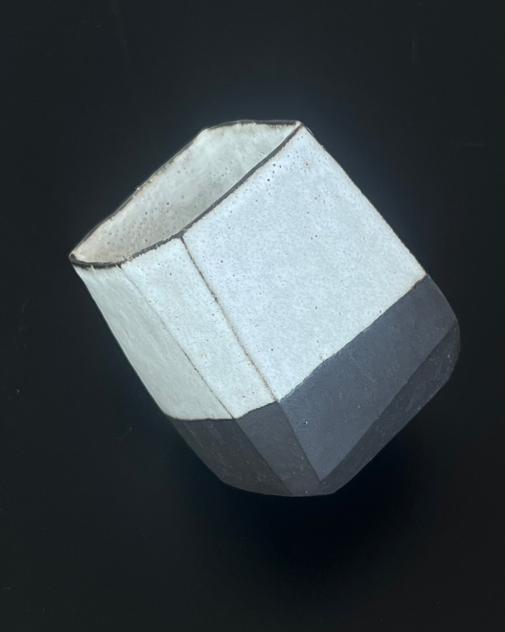 Modern design geometric hand made ceramic teacup