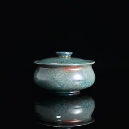 Unikat Holzbrand-Soda-Ofen Kohiki Grün Gaiwan 120ml