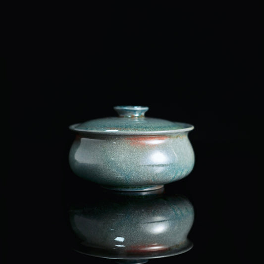 Unique Piece Wood-Fired Soda Kiln Kohiki Green Gaiwan 120ml