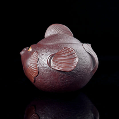 Yixng Zisha clay handmade teapot with pufferfish shape