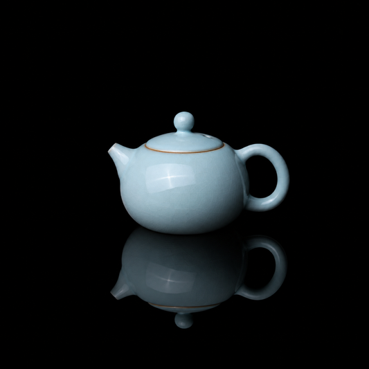 Ru Ware (Ruyao) Nail-Support Technique Xi Shi Teapot Sky-Blue
