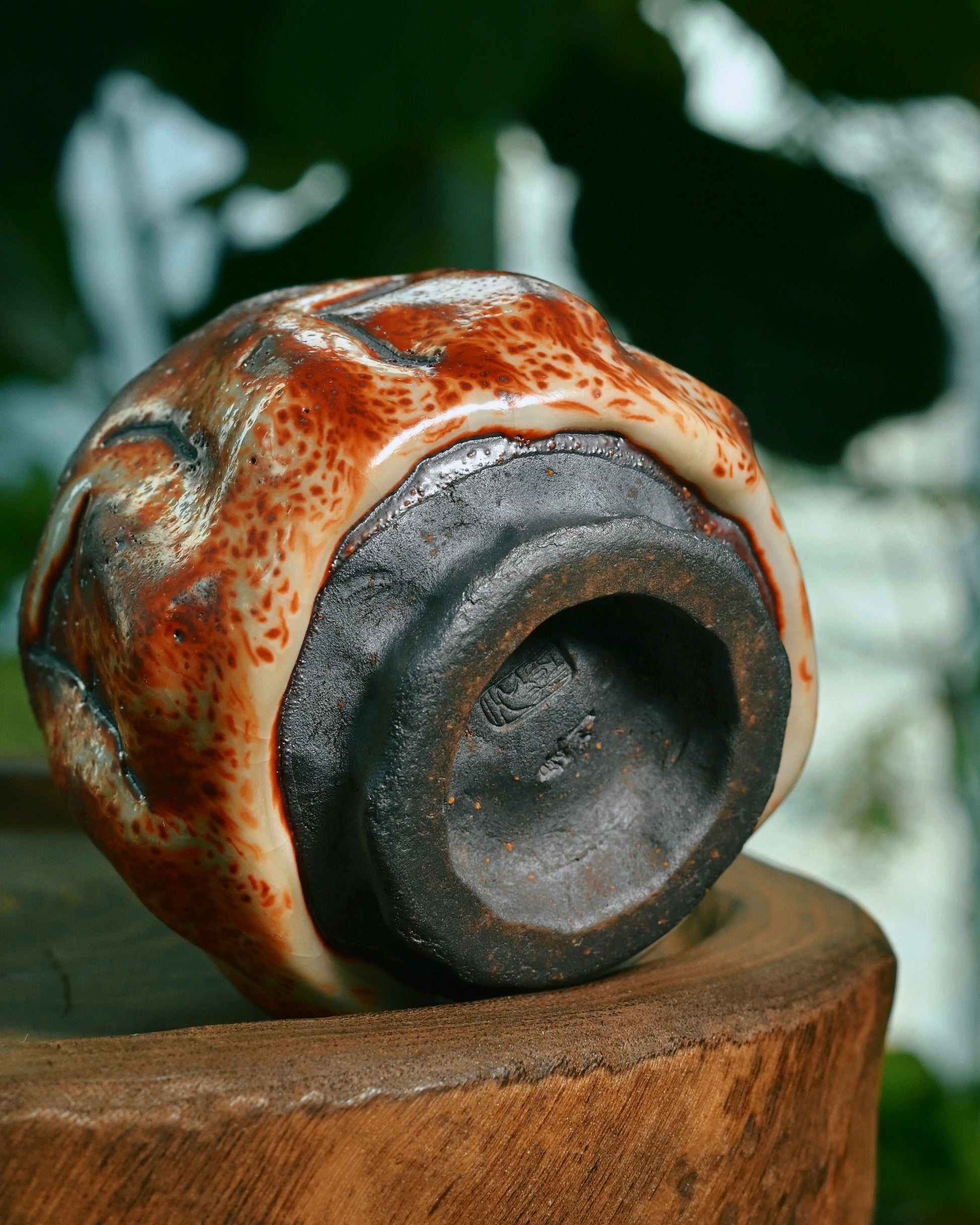 Wood-fired Shino tradition ceramic featuring contemporary wabi-sabi aesthetic expression