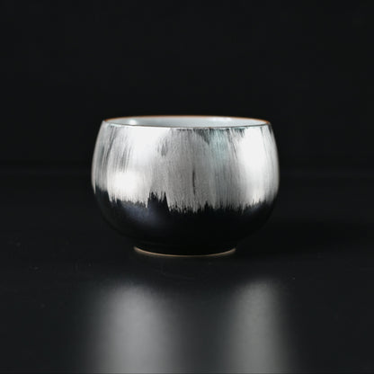 Versilberte Keramik-Arhat-Teetasse - Teetasse aus weißem Porzellan