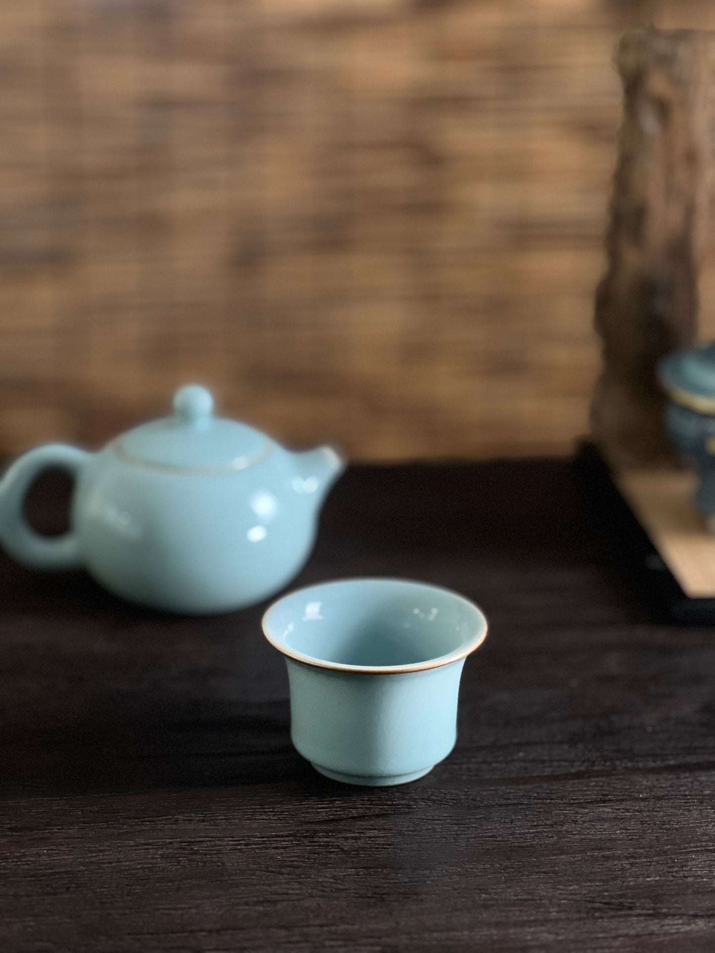 Tea mindfulness ceramic designed to enhance present-moment awareness during drinking rituals