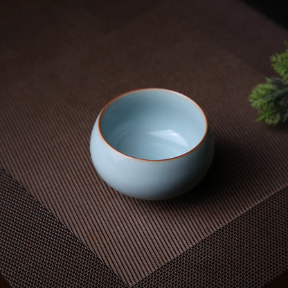 Ru Ware Sky-Blue Glazed Raw Ore Arhat Teacup 80ml