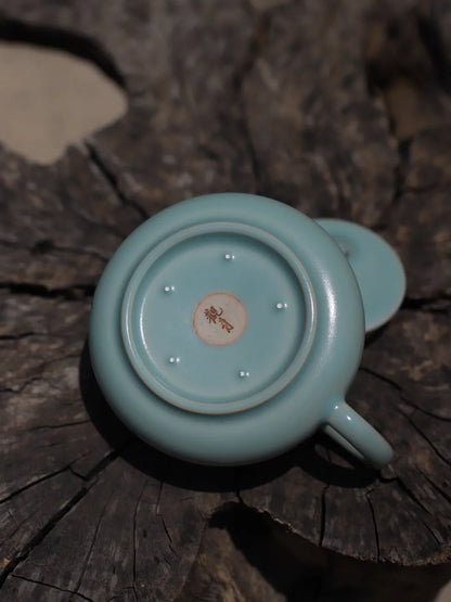 Ru Ware Sky-Blue Handcrafted Shipiao (石瓢) Teapot 200ml