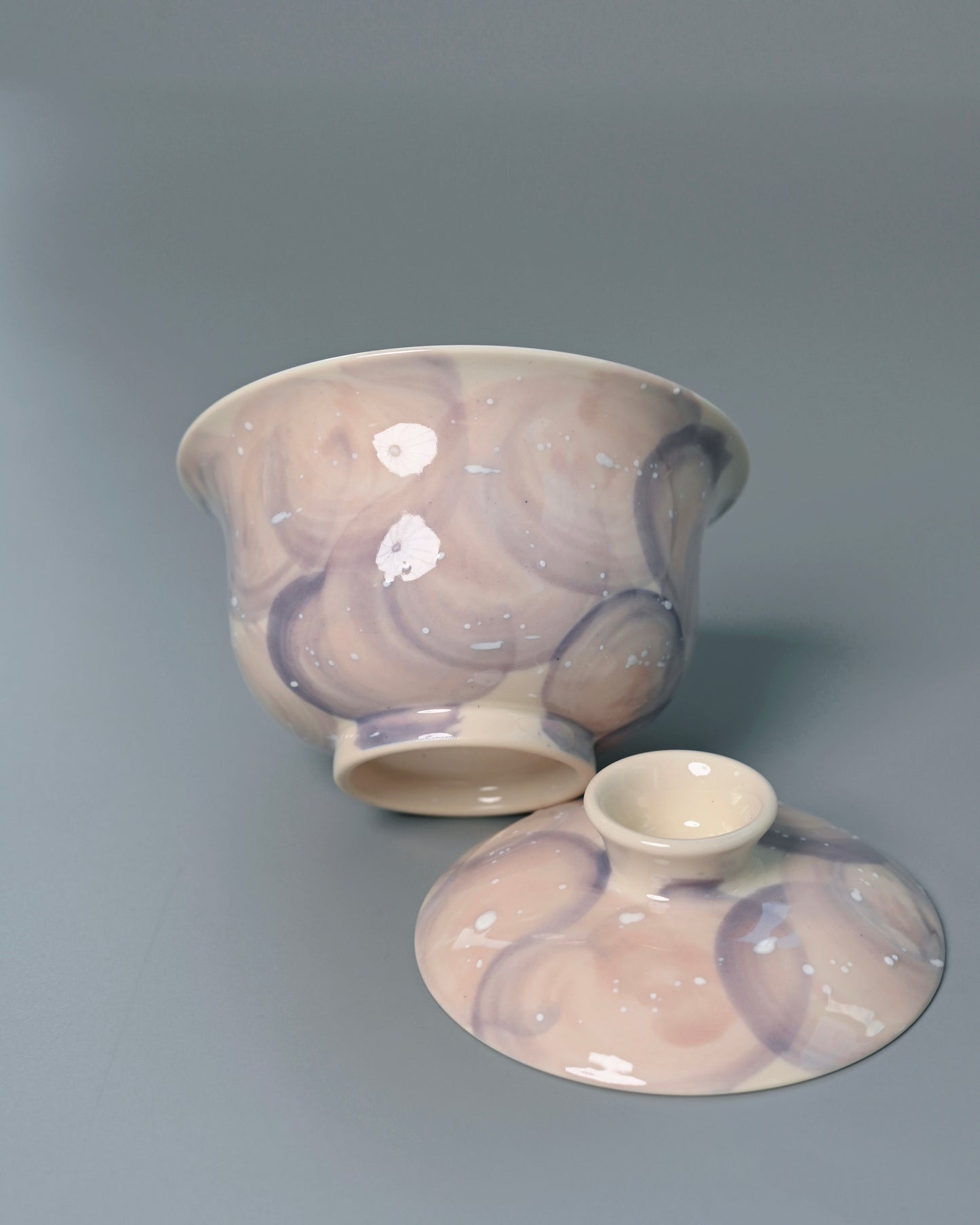 Unique Piece Jingdezhen Handmade Underglaze “Snow Plain” Gaiwan