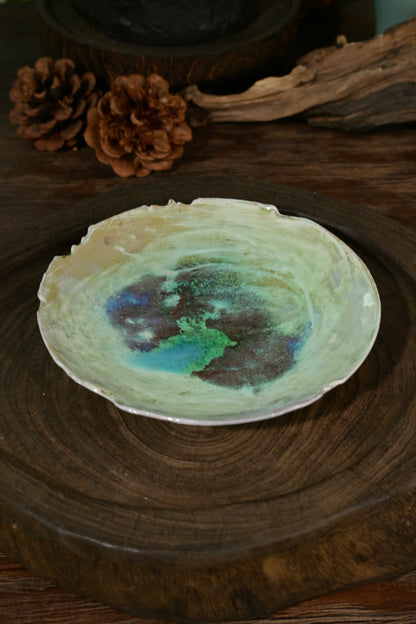 Unique Piece Soda-Glaze Organic Edge Saucer Plate