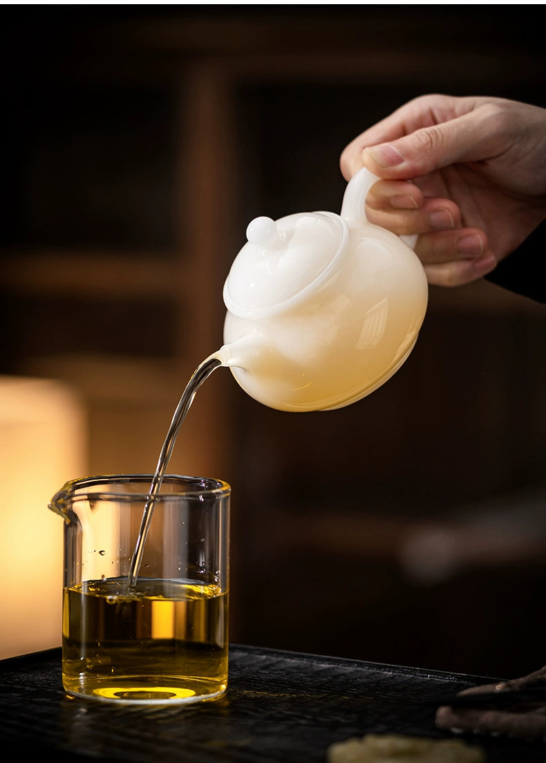 Classic Xishi teapot crafted from icy smooth white porcelain