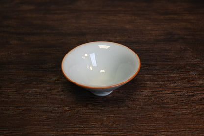 Chinese Ru ware porcelain celadon surface with translucent quality and smooth tactile finish
