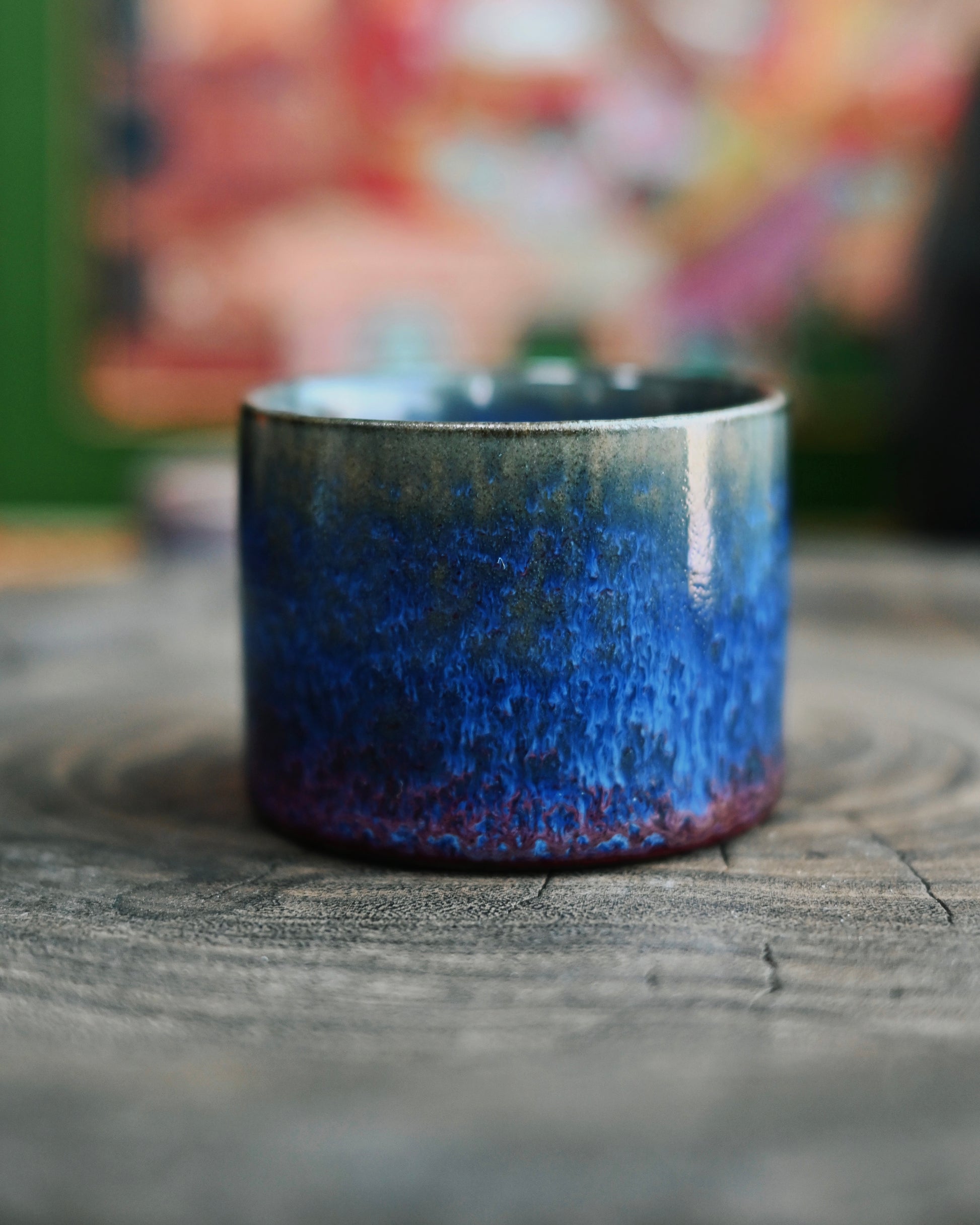 Ergonomic thumb-ring design allowing natural grip for intimate tea drinking experiences