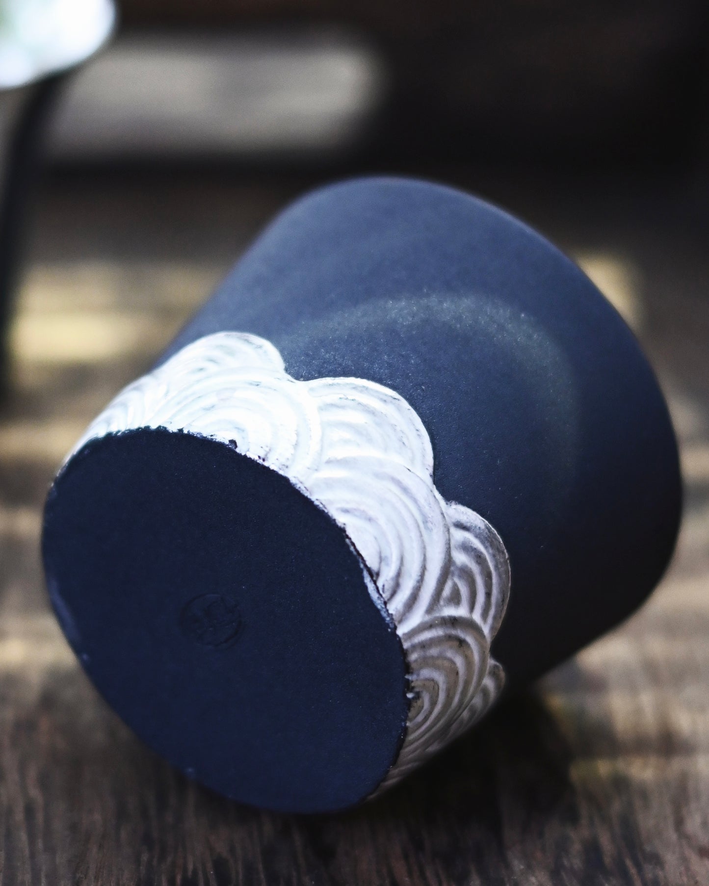 Vintage Silver-Gilt Chinese Ceramic Tea Cup