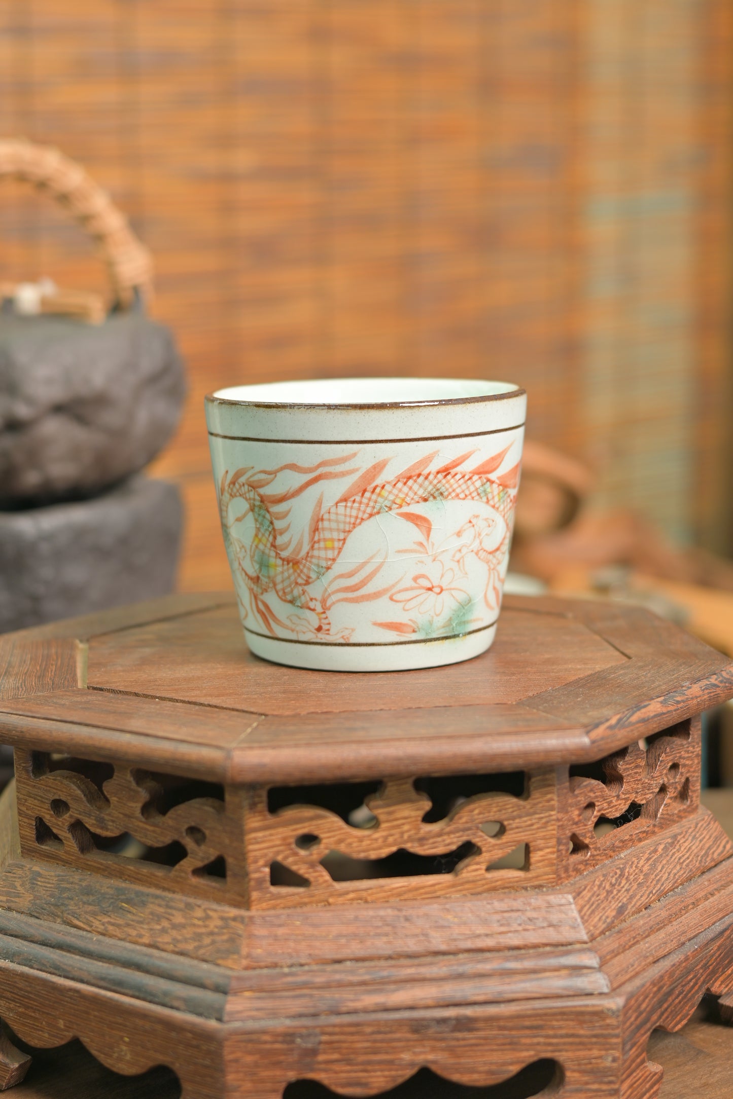 Unique Piece Jingdezhen White Porcelain Underglaze Painted "Dragon Pattern" Coffee Cup 250ml