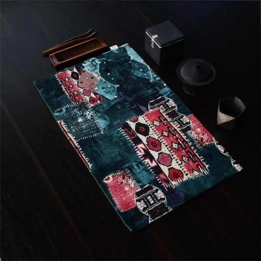 Saanwu Studio cotton and linen tea tablecloth for absorption and tea table decoration