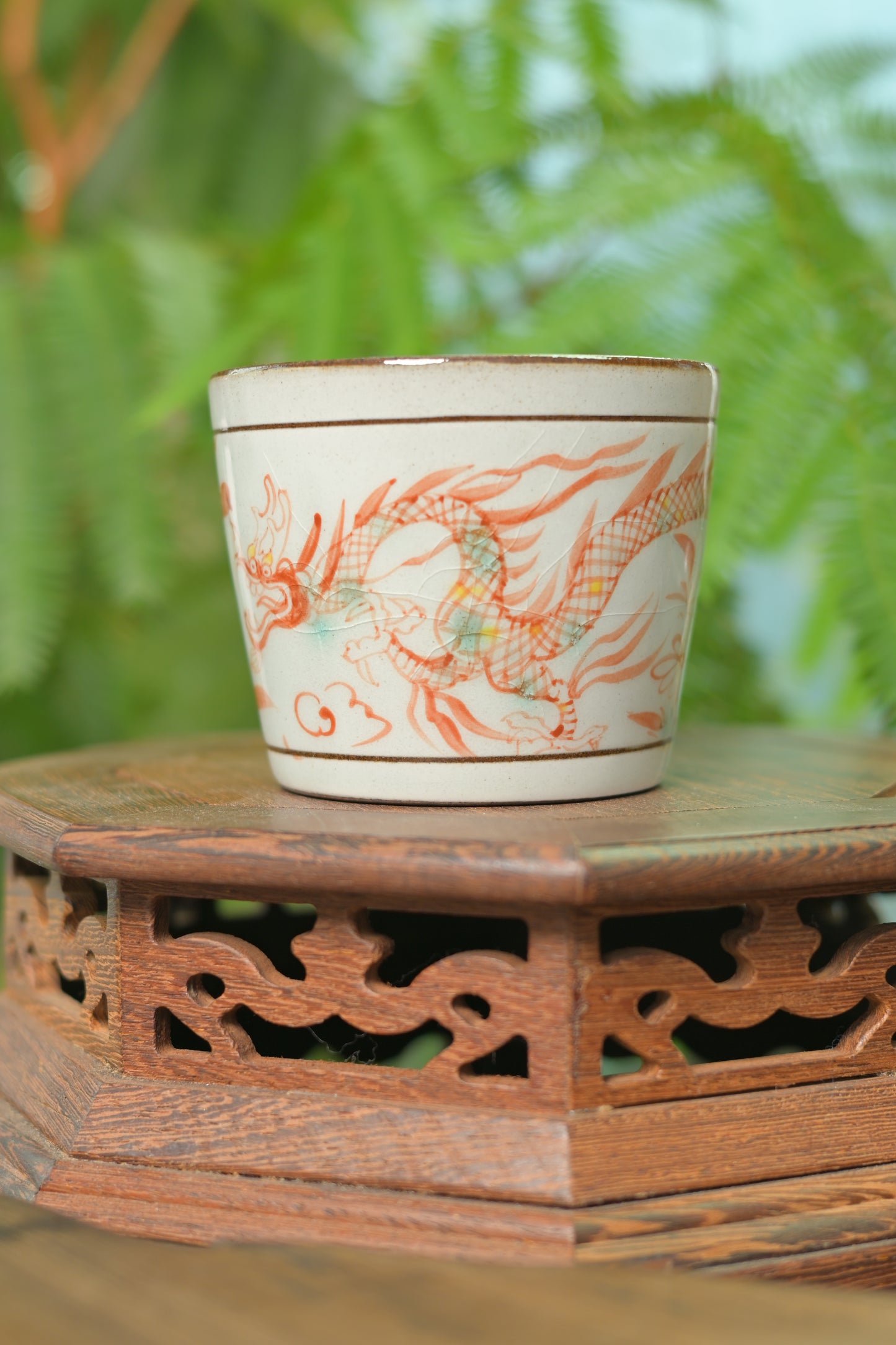 Unique Piece Jingdezhen White Porcelain Underglaze Painted "Dragon Pattern" Coffee Cup 250ml