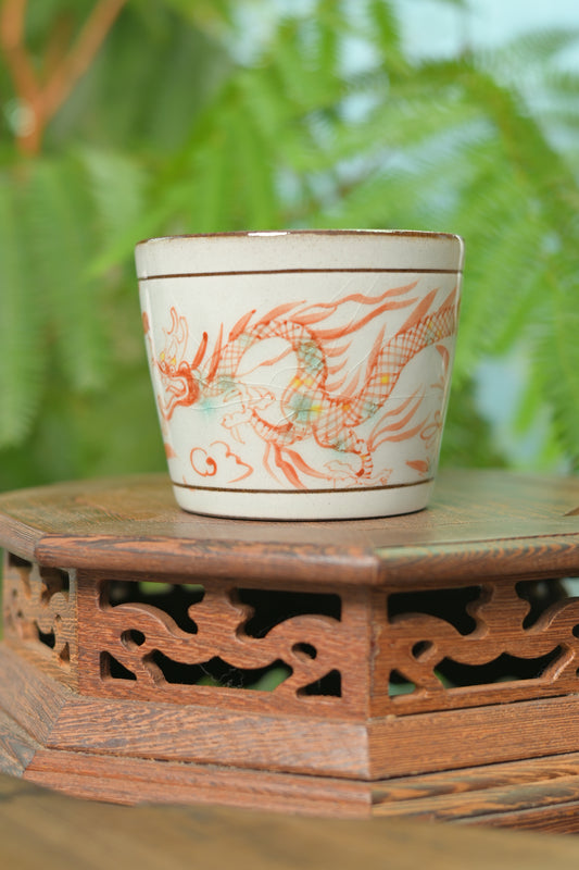 Unique Piece Jingdezhen White Porcelain Underglaze Painted "Dragon Pattern" Coffee Cup 250ml