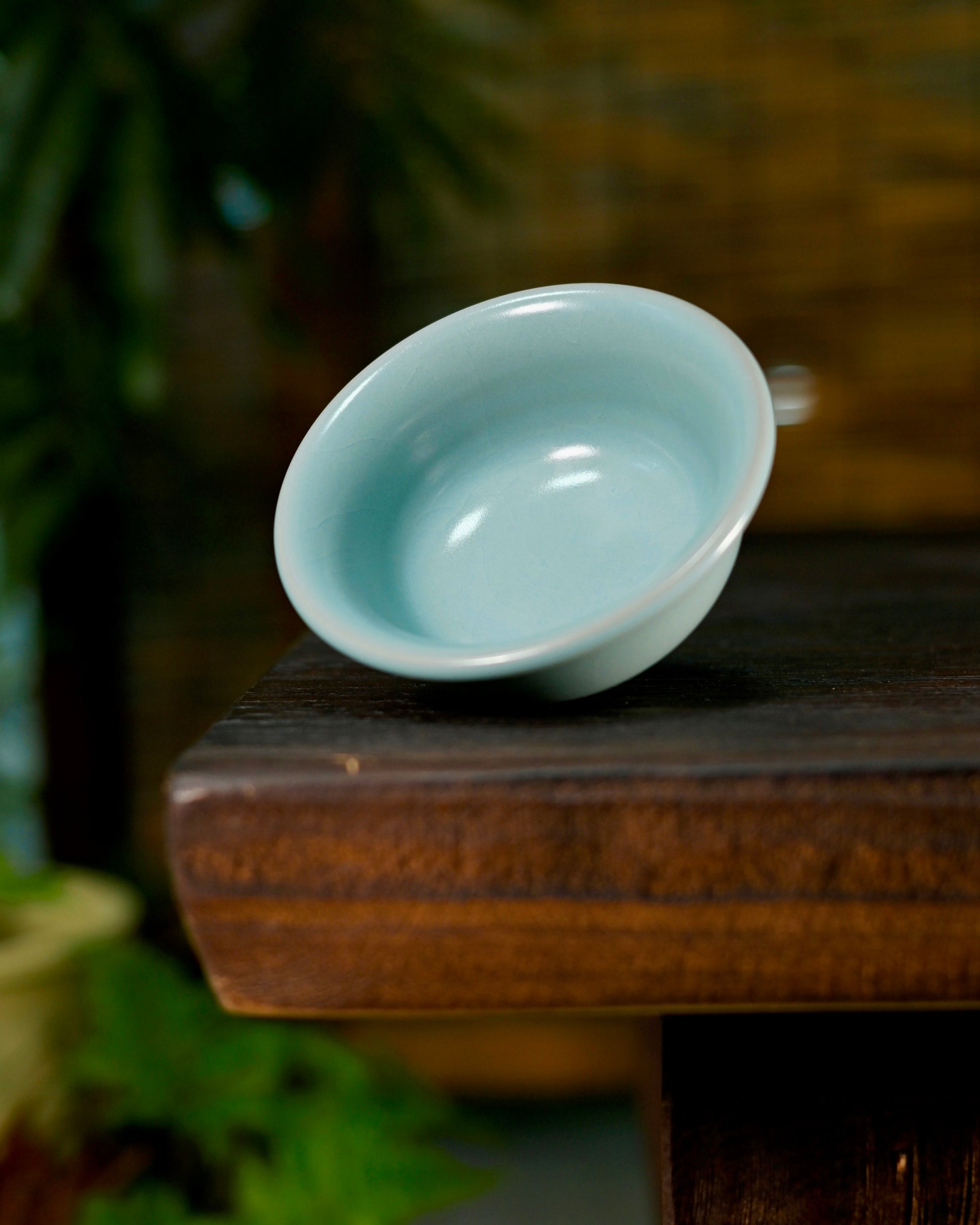 Ring-foot fired Ru ware cup with smooth refined glaze and characteristic Song aesthetic proportions