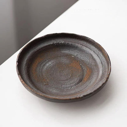 Wood ash glaze effect showing subtle crystalline formations from natural kiln atmosphere