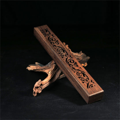 Hollow Carved Wenge Wood Incense Sticks Burner