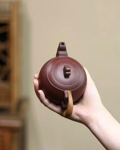 Authentic Yixing Zisha teapot with symbolic lunar pattern